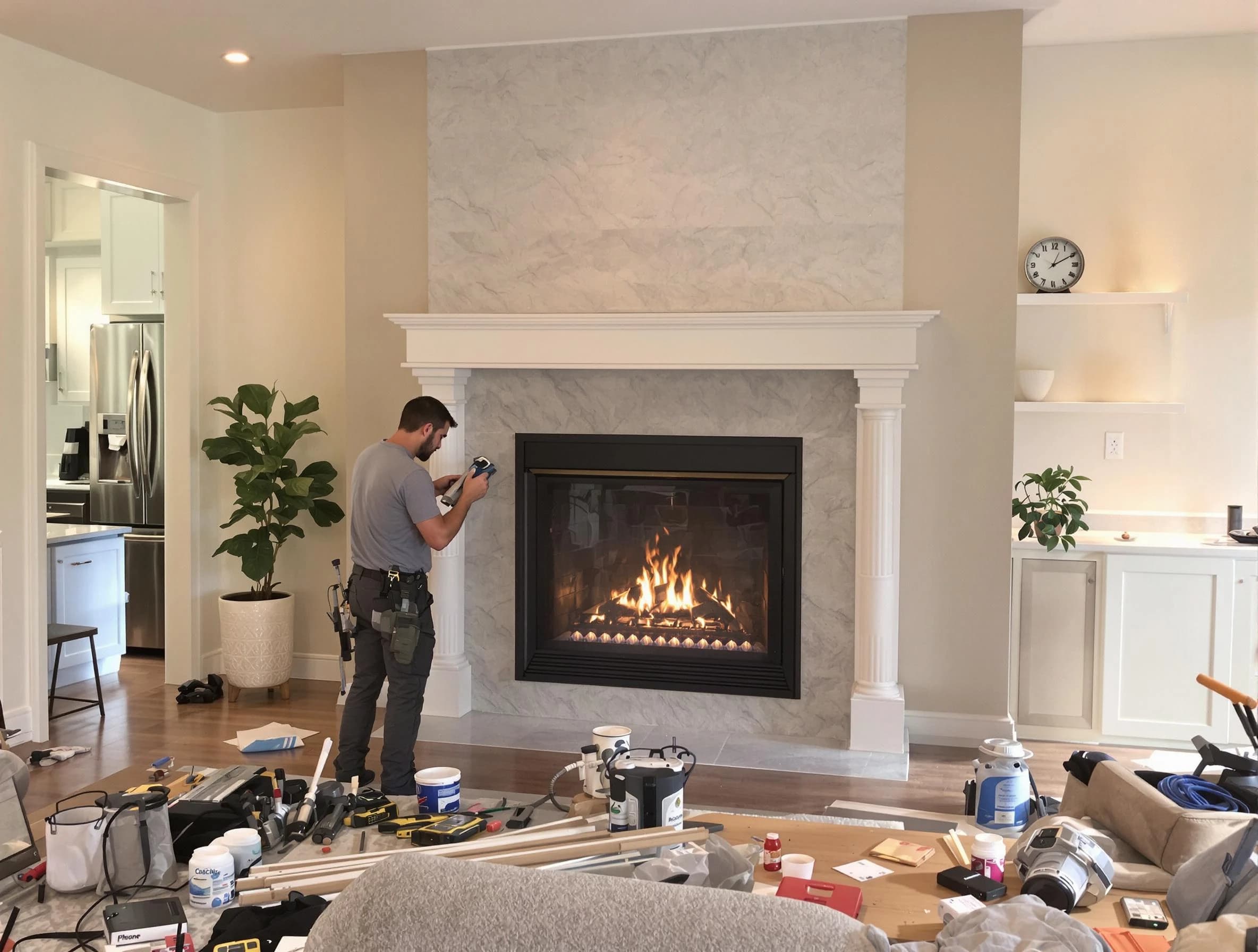 Newly installed fireplace by Fair Lawn Chimney Sweep in Fair Lawn, NJ