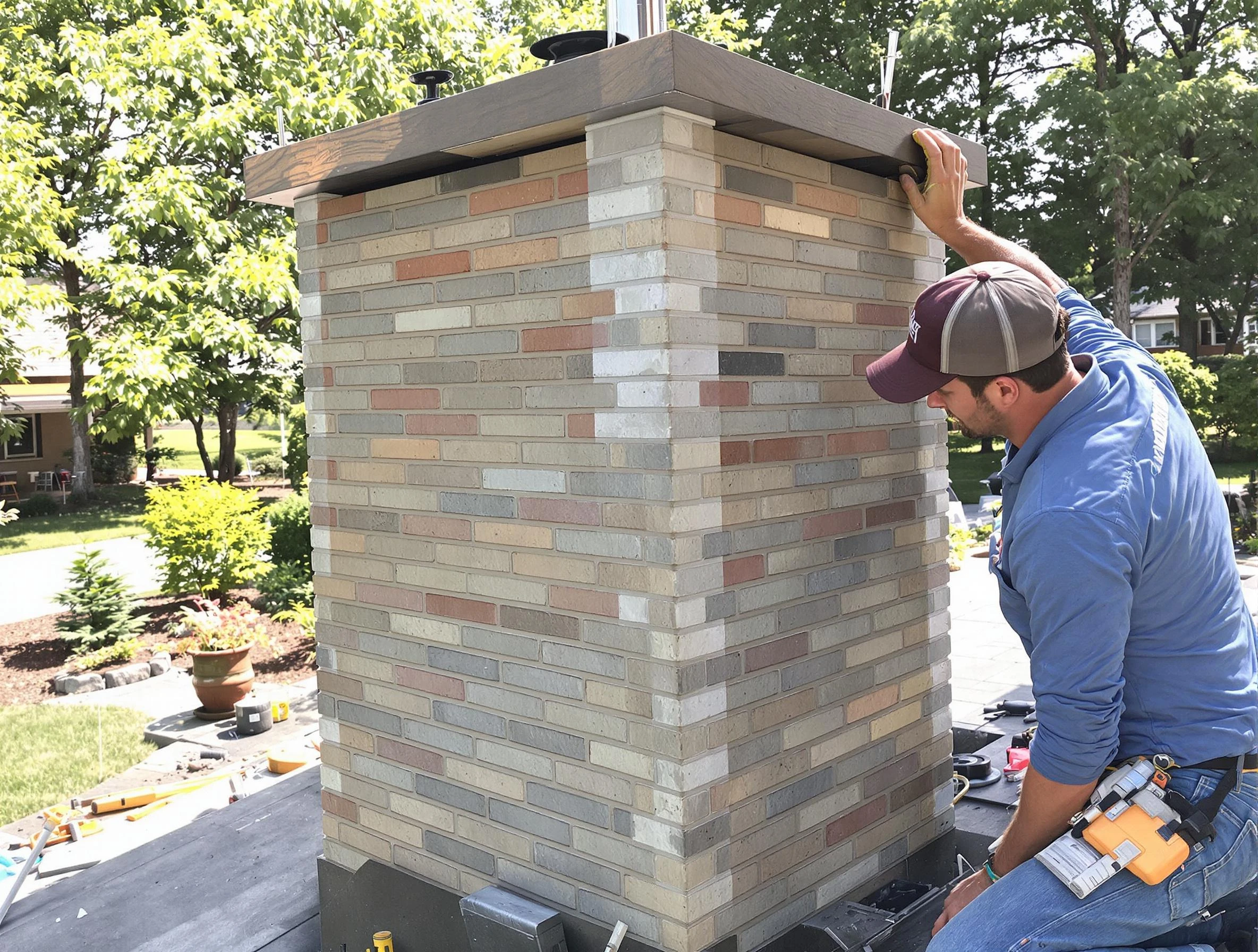 Fair Lawn Chimney Sweep completing a modern chimney remodel in Fair Lawn, NJ