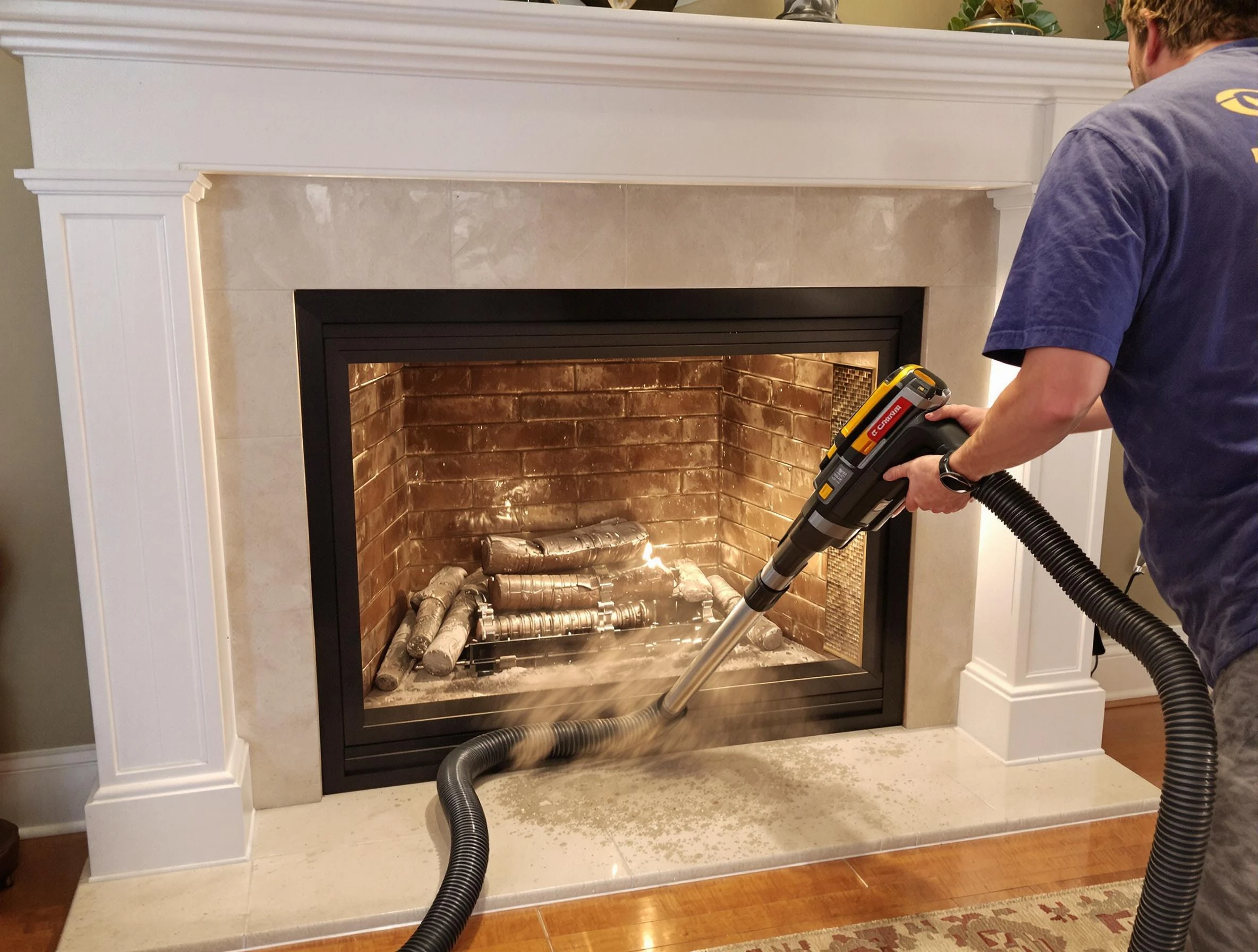 Fireplace cleaning performed by Fair Lawn Chimney Sweep in Fair Lawn, NJ