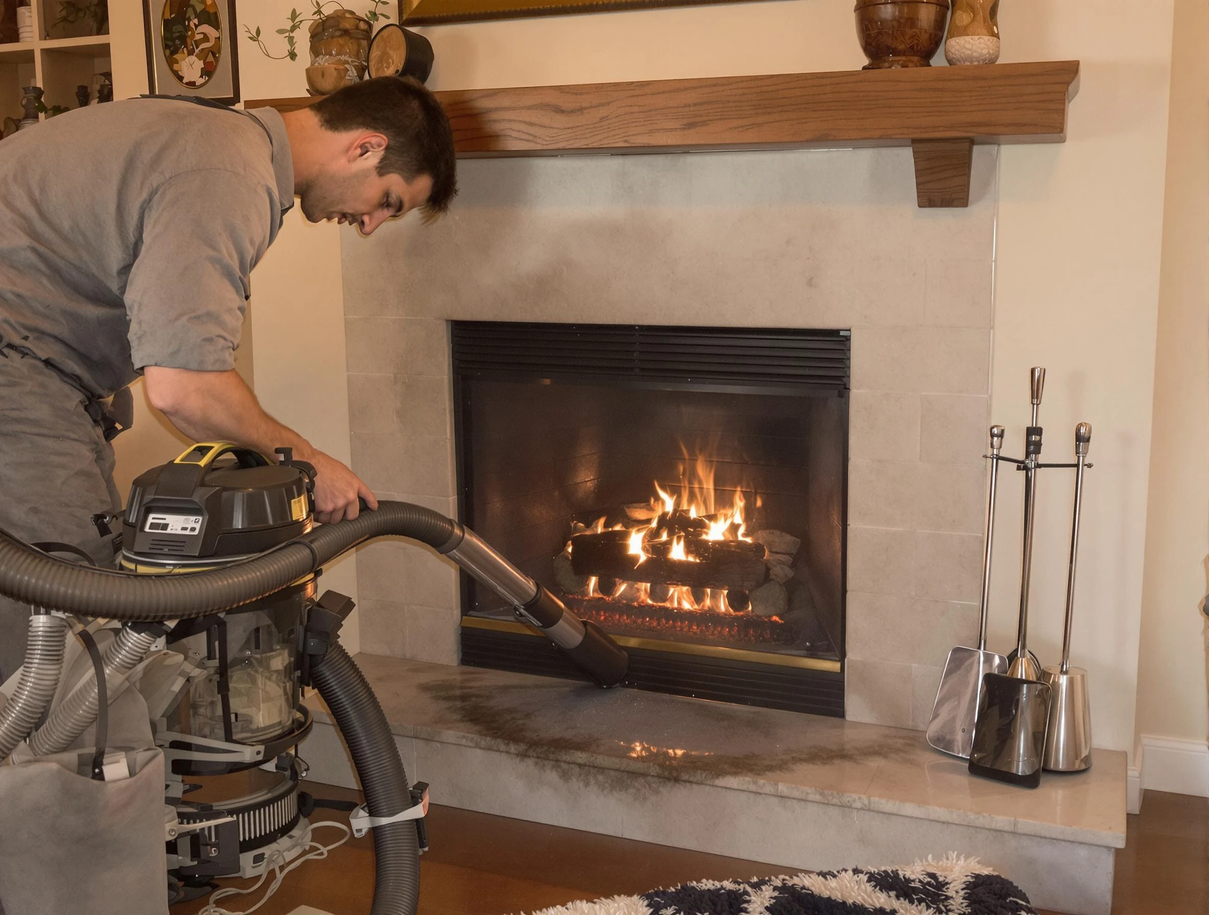 Routine fireplace upkeep by Fair Lawn Chimney Sweep in Fair Lawn, NJ