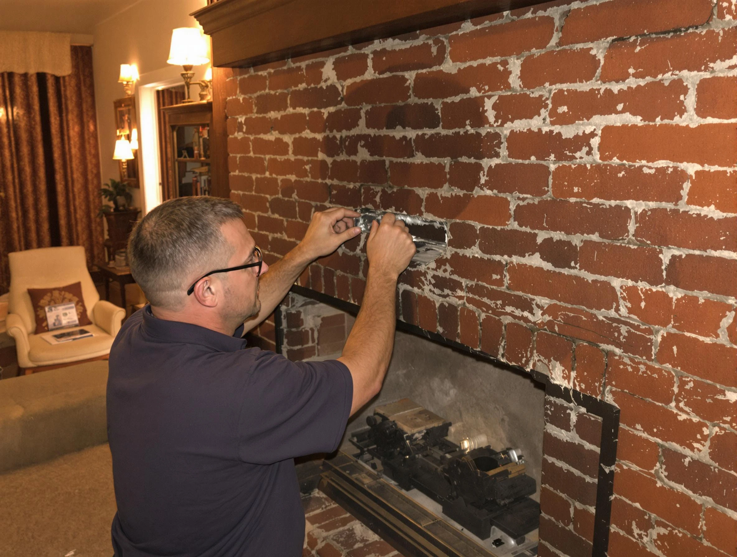 Fair Lawn Chimney Sweep expert fixing a fireplace in Fair Lawn, NJ
